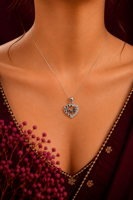 925 Sterling Silver Open Heart Pendant