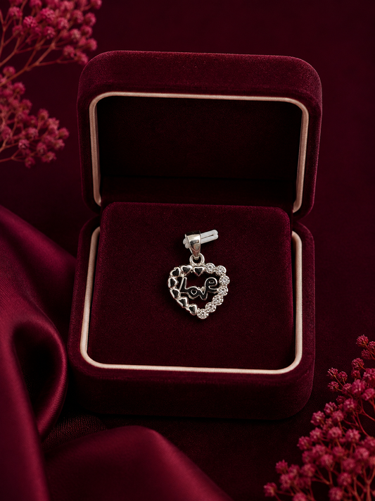 925 Sterling Silver Open Heart Pendant