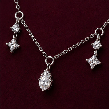 925 Sterling Silver Dainty Charm Necklace close-up detail