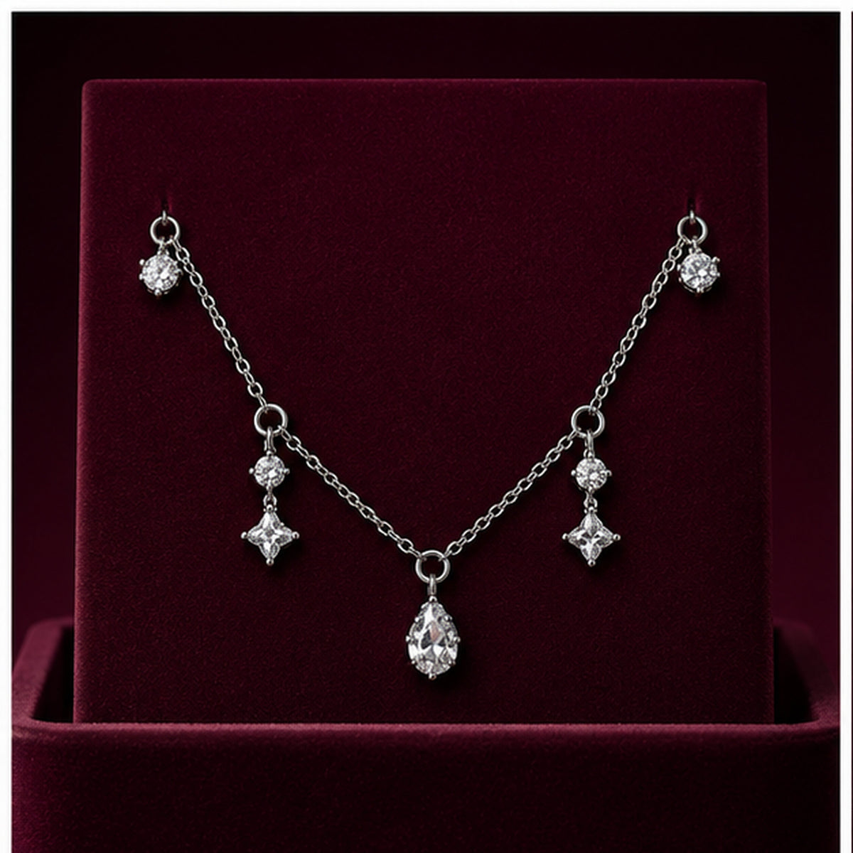 925 Sterling Silver Dainty Charm Necklace hero product image