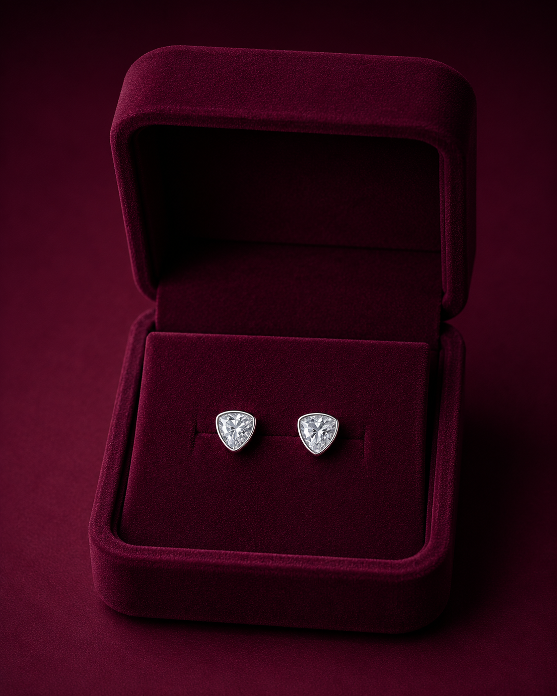 Classic 925 Sterling Silver Heart Stud Earrings