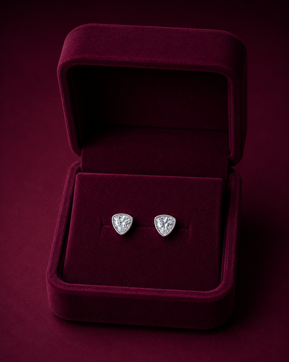 Classic 925 Sterling Silver Heart Stud Earrings