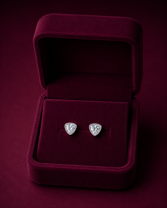 Classic 925 Sterling Silver Heart Stud Earrings
