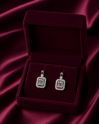 925 Sterling Silver Sparkling Drop Earrings