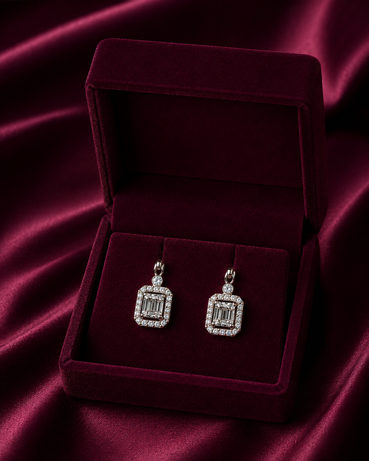 925 Sterling Silver Sparkling Drop Earrings