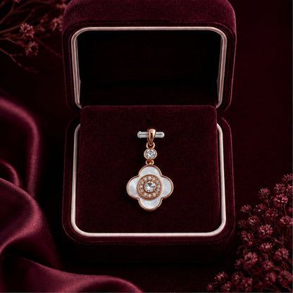 Floral Pendant with Sparkling Center - angled view