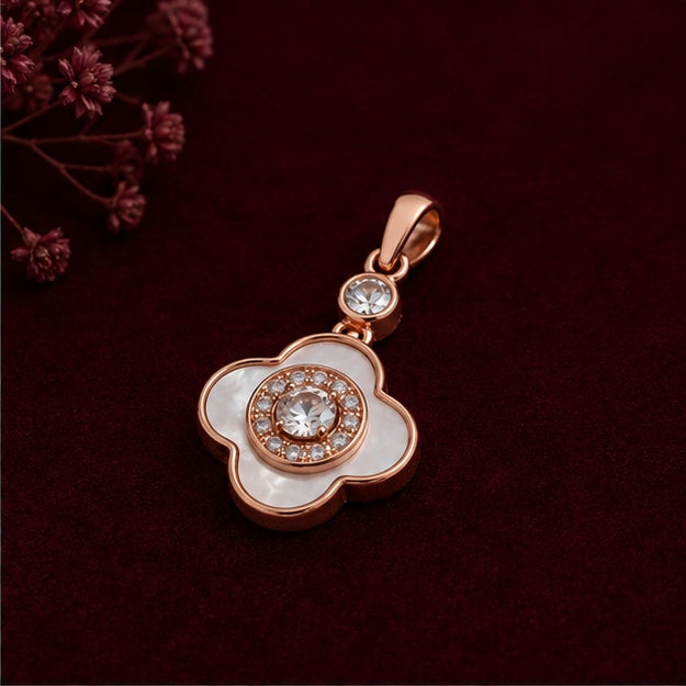 Floral Pendant with Sparkling Center - close-up detail