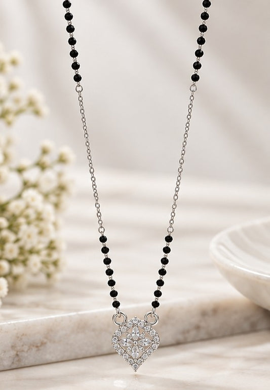 Elegant Geometric Floral Mangalsutra Necklace