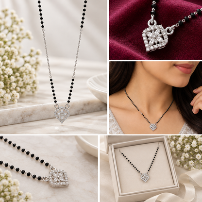 Elegant Geometric Floral Mangalsutra Necklace